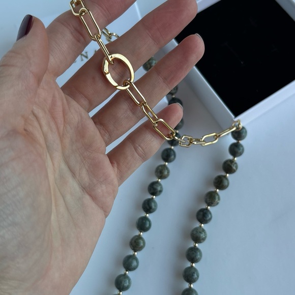 967 Jasper Stone Gold Chain Necklace - Picture 4 of 7